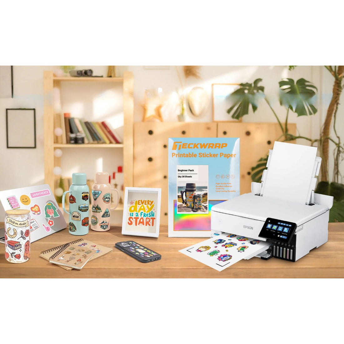 Inkjet Sticker Paper Beginner Pack / 30 Hojas Adhesivas Para Sticker Paquete Mixto Viniles Teckwrap