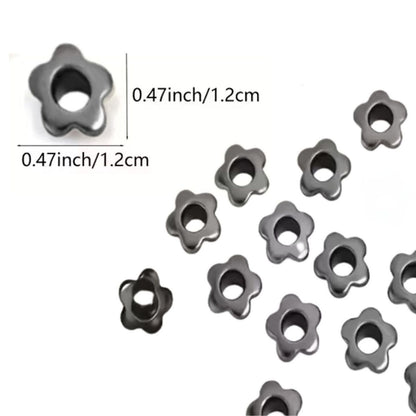 25 Ojillos De Flor Acero Negro 5mm Adornos / Embellishments Hobbees