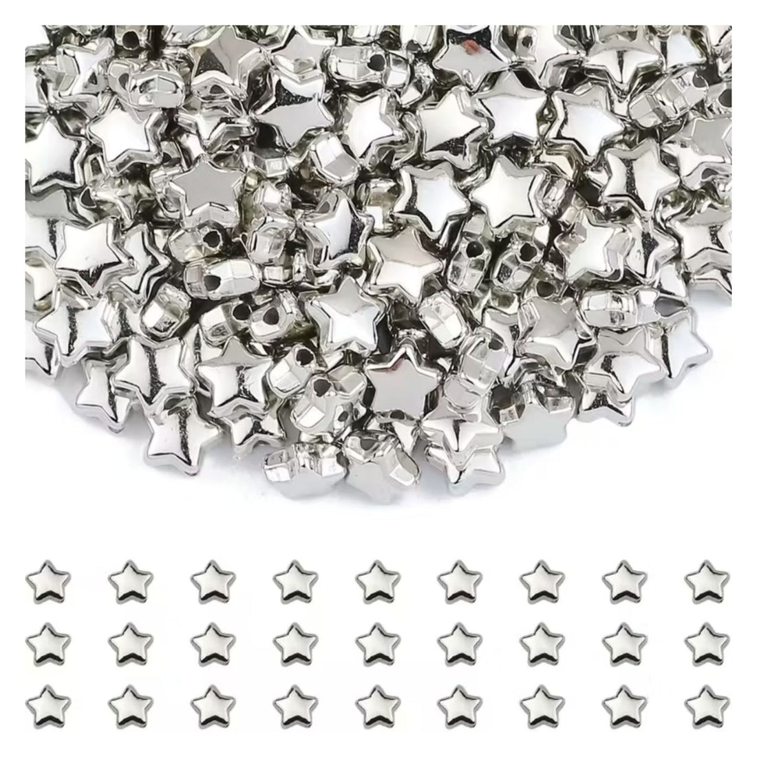50 Cuentas Estrellas Para Charms Y Joyeria Accesorios Hobbees