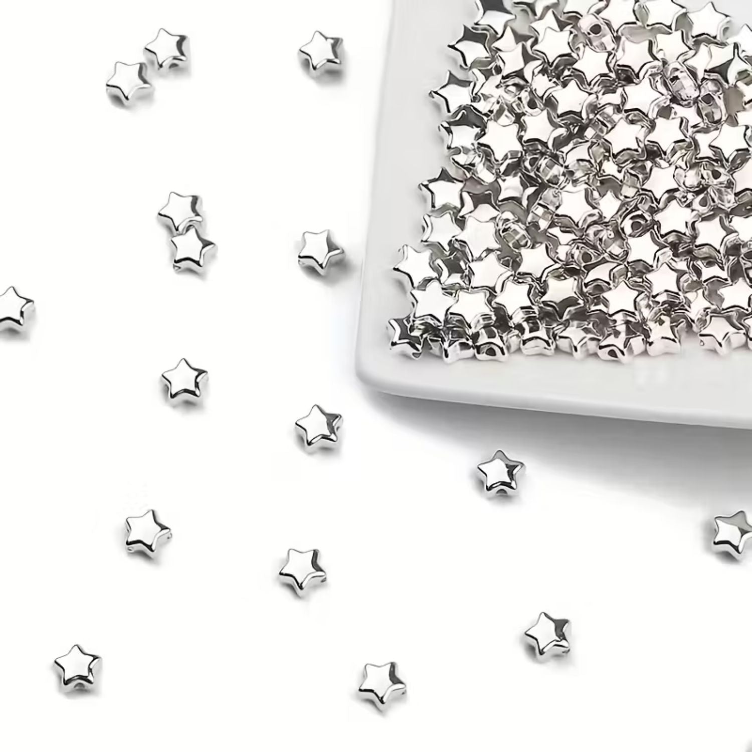 50 Cuentas Estrellas Para Charms Y Joyeria Accesorios Hobbees