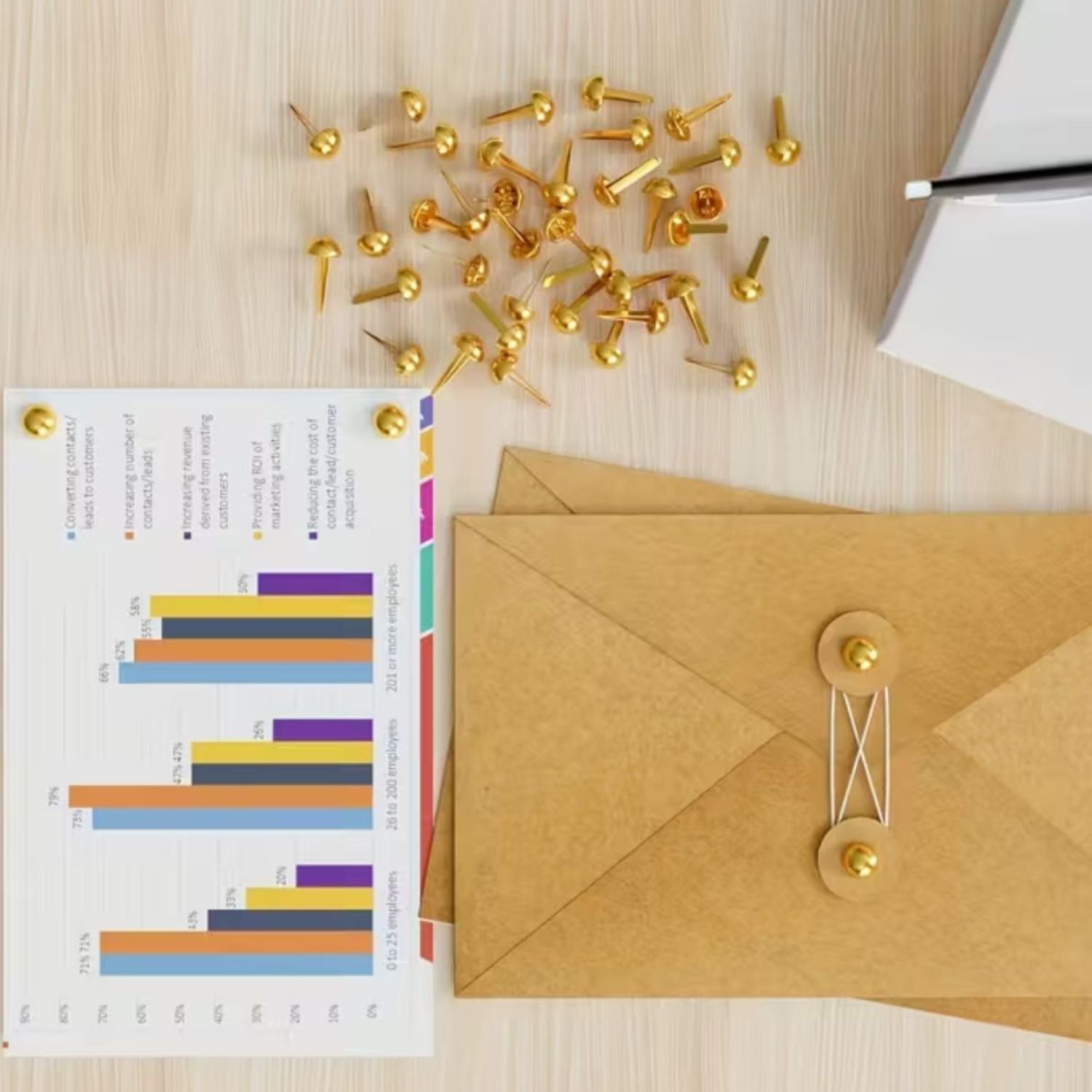 25 Brads Dorados Adornos / Embellishments Hobbees