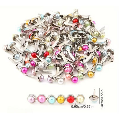 15 Brads Perlas De Colores Adornos / Embellishments Hobbees