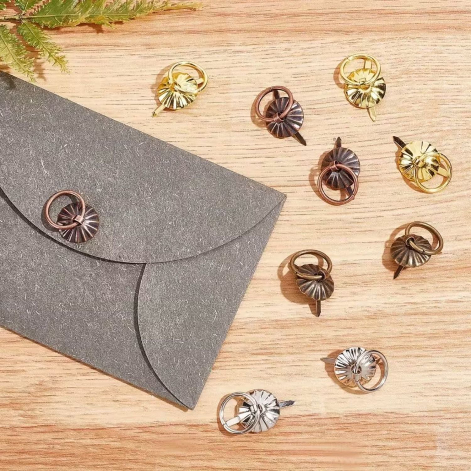 10 Jaladeras Mini Tipo Brads Color Plata 31mm Adornos / Embellishments Hobbees