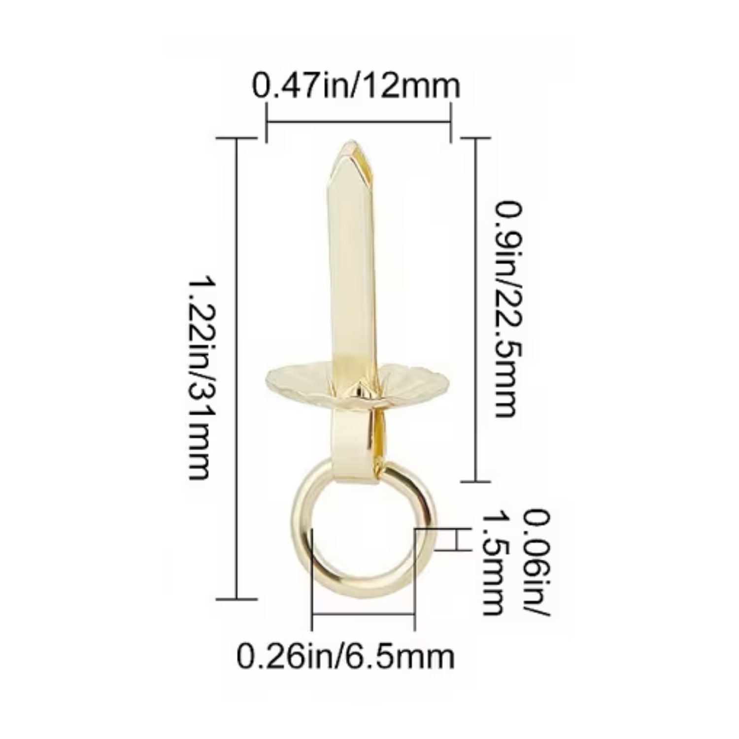 10 Jaladeras Mini Tipo Brads Color Bronce 31mm Adornos / Embellishments Hobbees