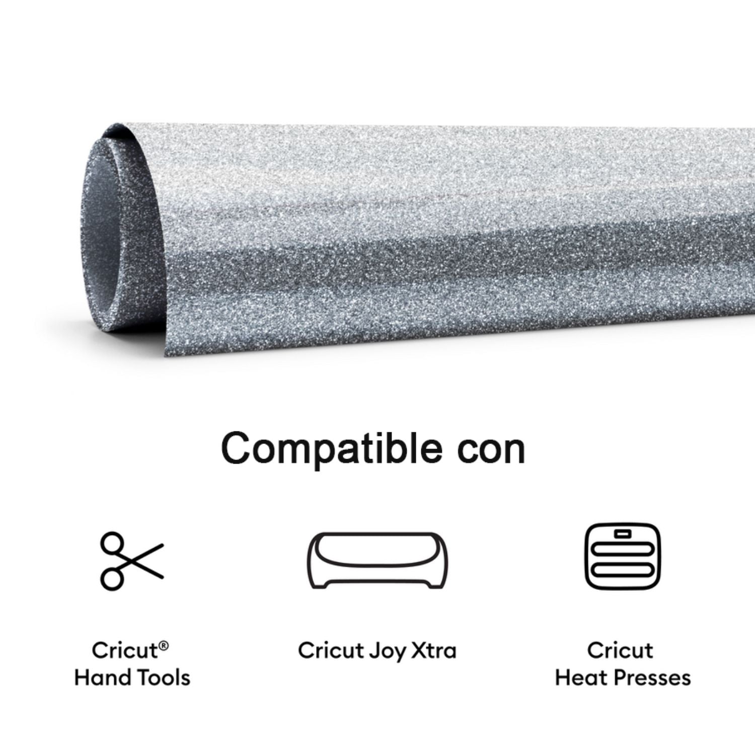 Smart Vinyl Iron On Joy Xtra Prismatic Glitter / Vinil Termoadhesivo Smart Plata Diamantina Viniles Cricut