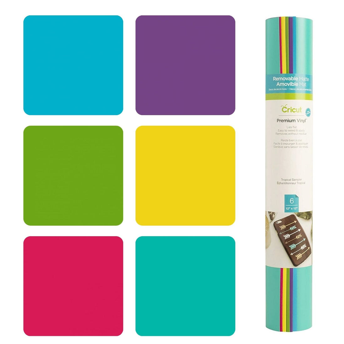 Removable Vinyl Tropical Sampler / 6 Hojas de Vinil Removible Tropicales Viniles Cricut