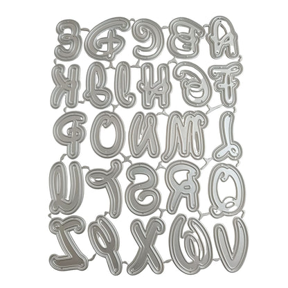 Suaje de Alfabeto Mayúsculas Estilo Disney con Sombra Dados de Corte / Suajes / Troqueles Hobbees