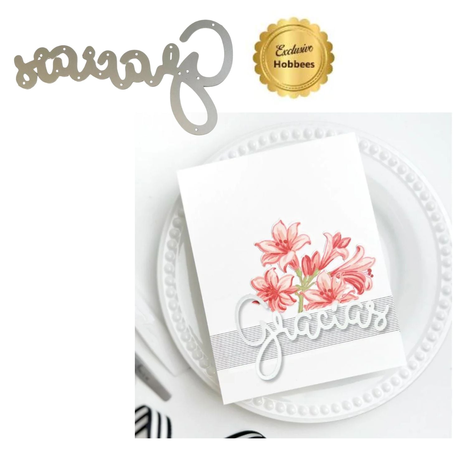 Suaje Palabra &quot;Gracias&quot; Dados de Corte / Suajes / Troqueles Hobbees