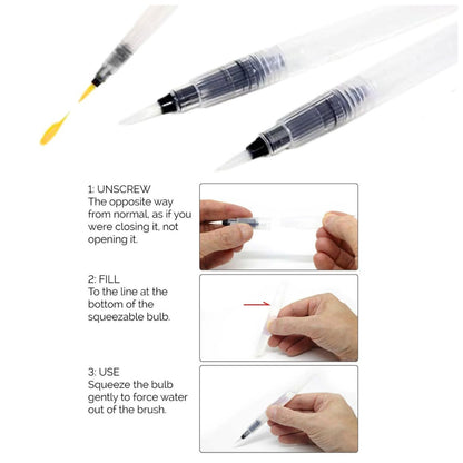 Water Brush Set Fine Point / 2 Pinceles para Agua Punta Fina Caligrafía plumas Kelly Creates