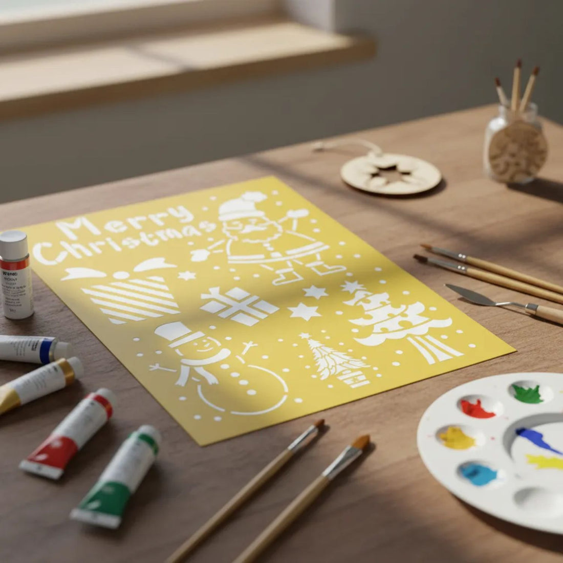 Merry Christmas Stencil / Esténcil Navideño Esténciles / Plantillas Darice