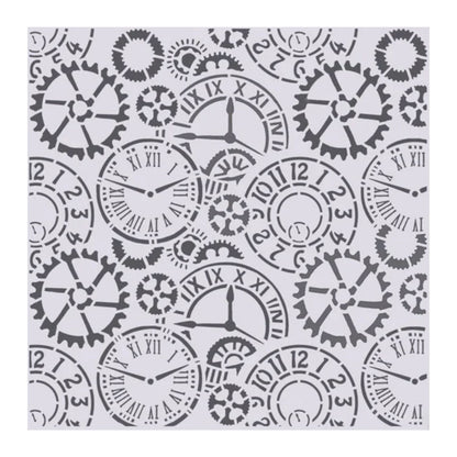 Stencil Relojes y Engranes Tiempo Vintage Esténciles / Plantillas Hobbees