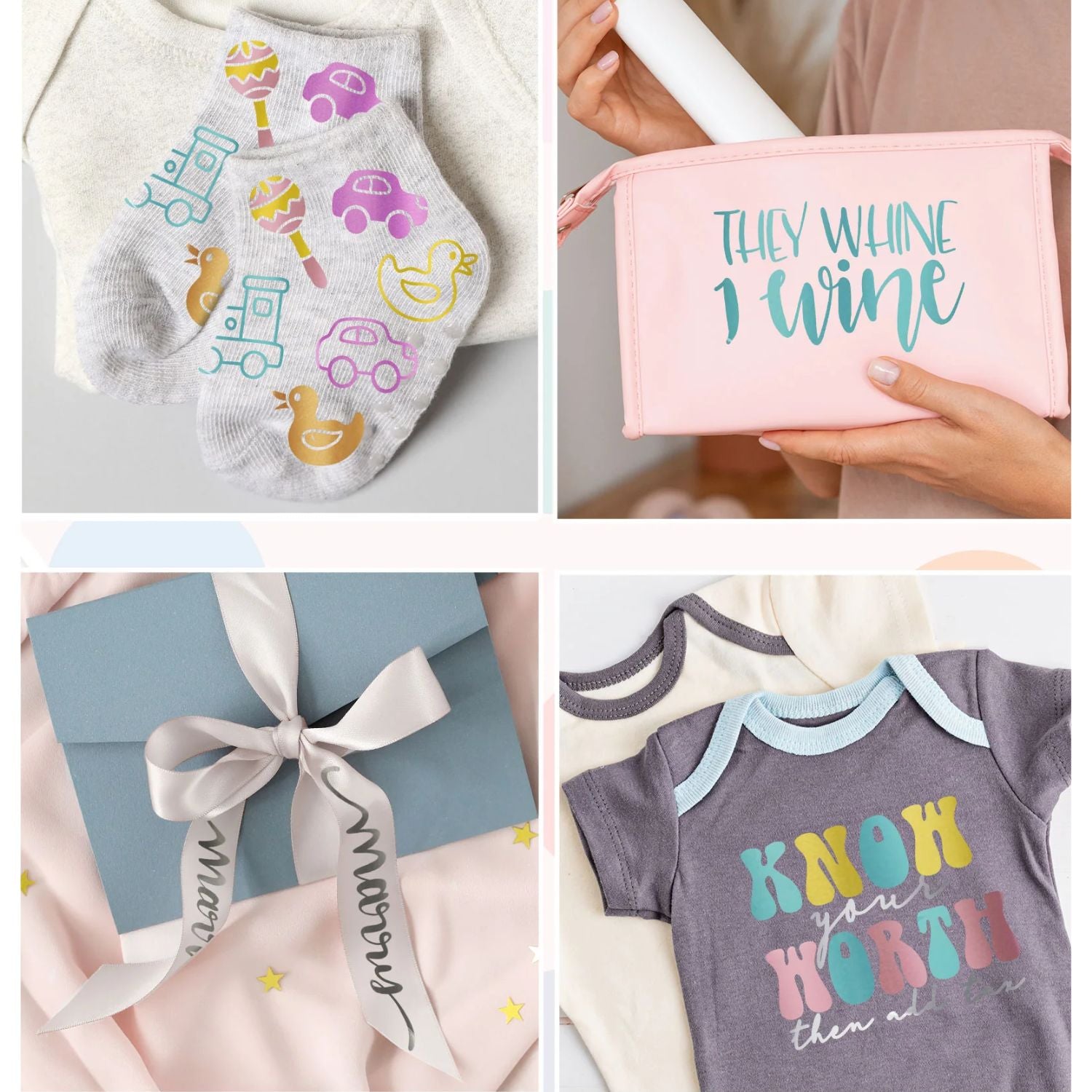 Simple Gray Metallic Pearlescent HTV / Vinil Termoadhesivo Perlado Metálico Gris Viniles Teckwrap