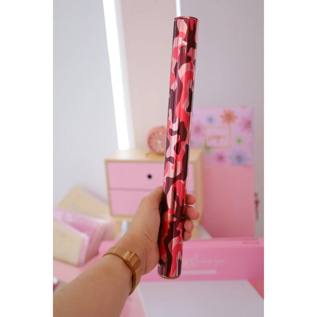 Foil Para Tinta Pink Army 2.5m Foil Reactivo Angie Guerra