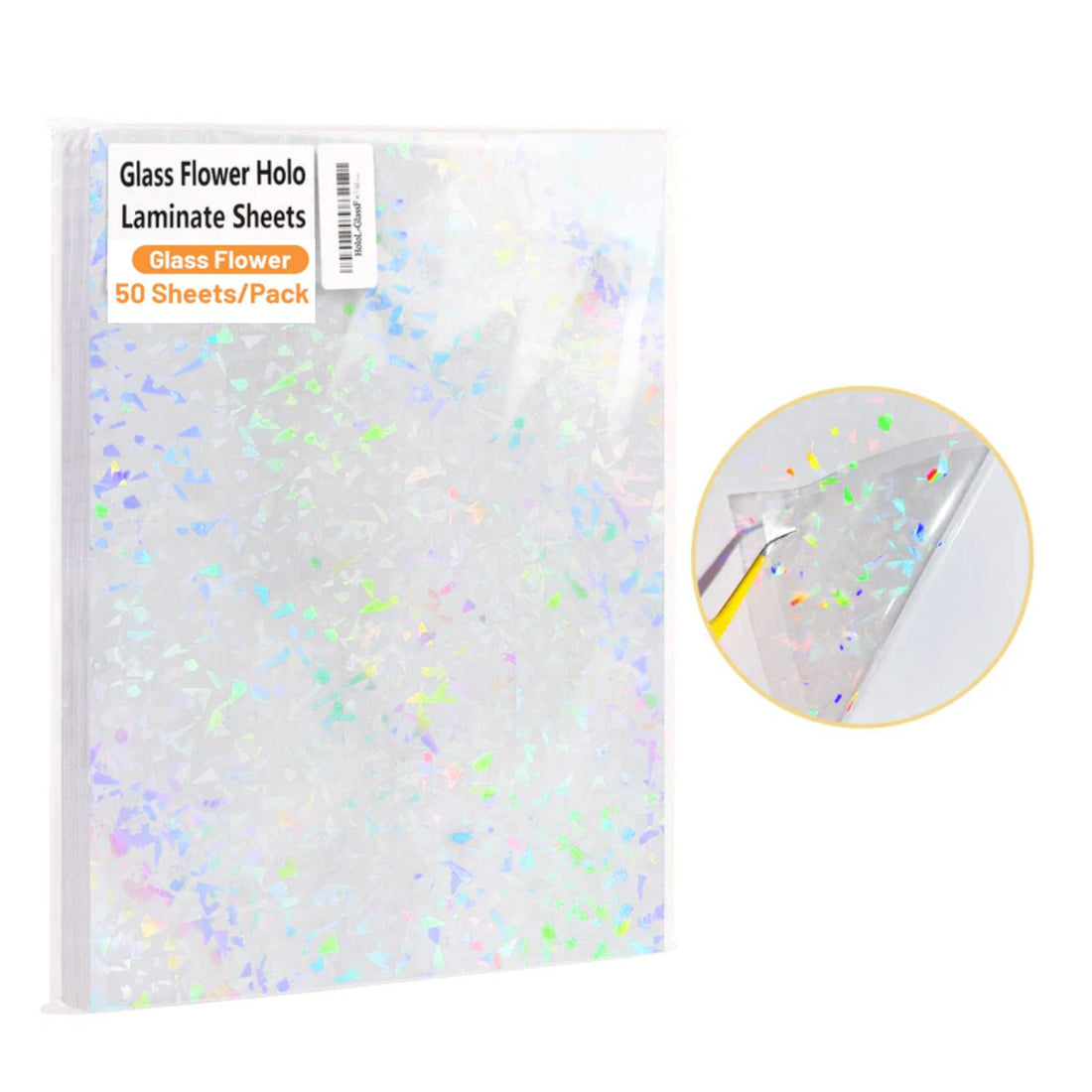 Laminate Sheets Glass Flower Holographic / 50 Hojas Laminado Autoadhesivo Flor De Cristal Holo Acetato y Especializados Teckwrap