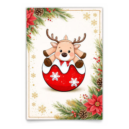 Suajes o Troqueles de Reno Sobre Esfera Navideña Dados de Corte / Suajes / Troqueles Hobbees