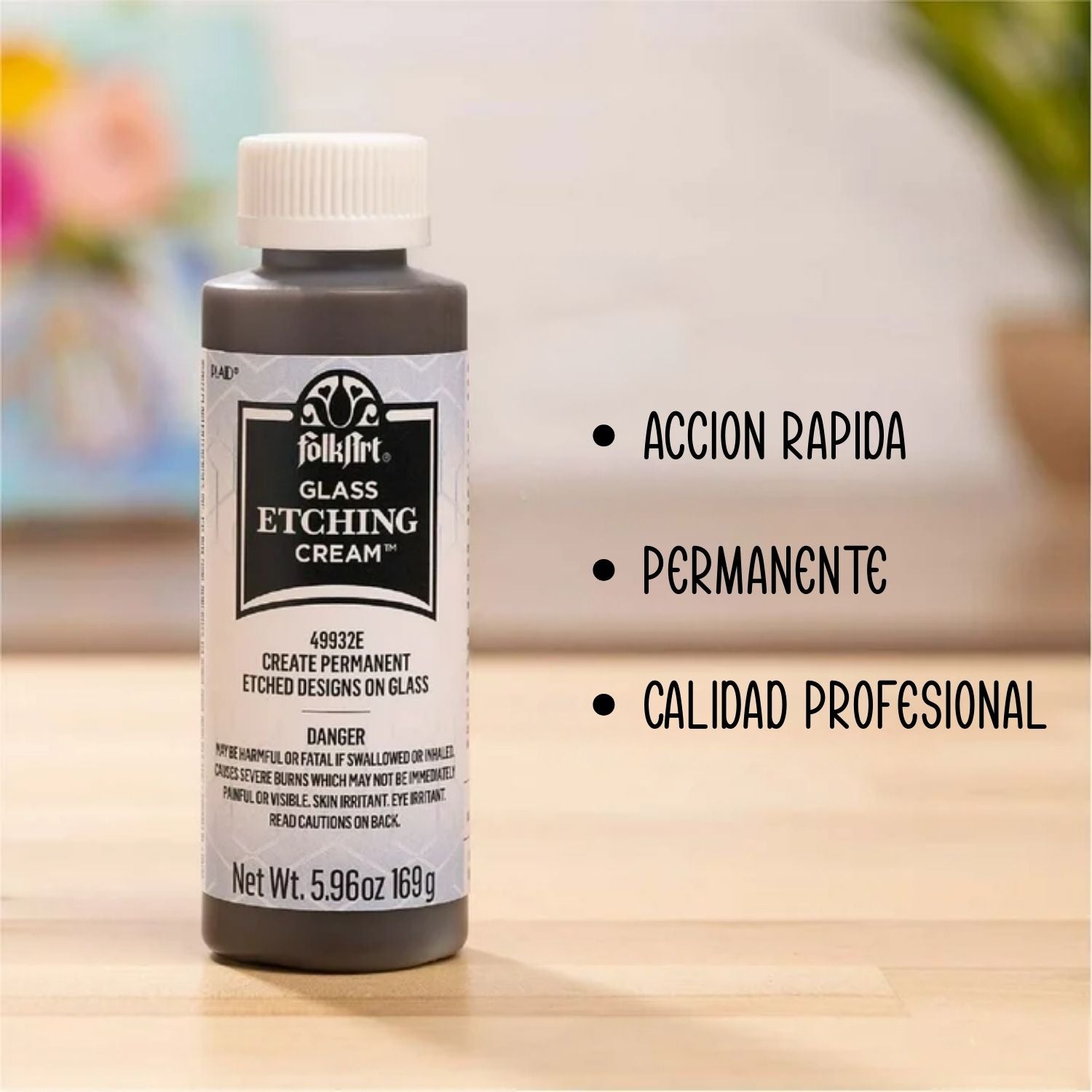 Glass Etching Cream / Crema Para Grabar Vidrio Pinturas Folkart