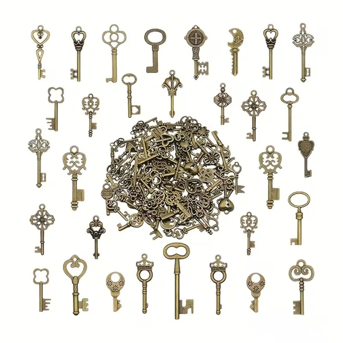 20 Mini Llaves Metálicas Vintage Mix