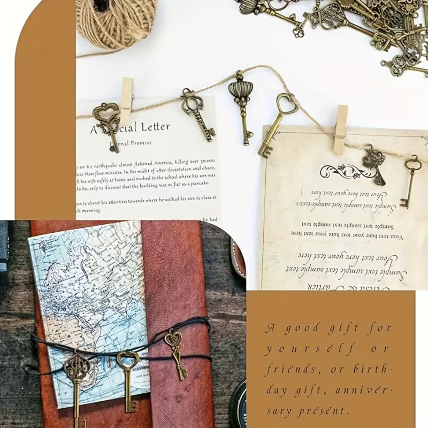 20 Mini Llaves Metálicas Vintage Mix