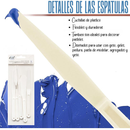 Plastic Knife Set / Set 5 de Espátulas de Plástico Pinceles y Brochas Art Supply Basics