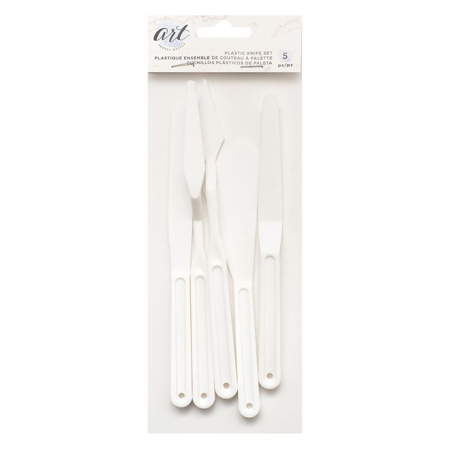 Plastic Knife Set / Set 5 de Espátulas de Plástico Pinceles y Brochas Art Supply Basics