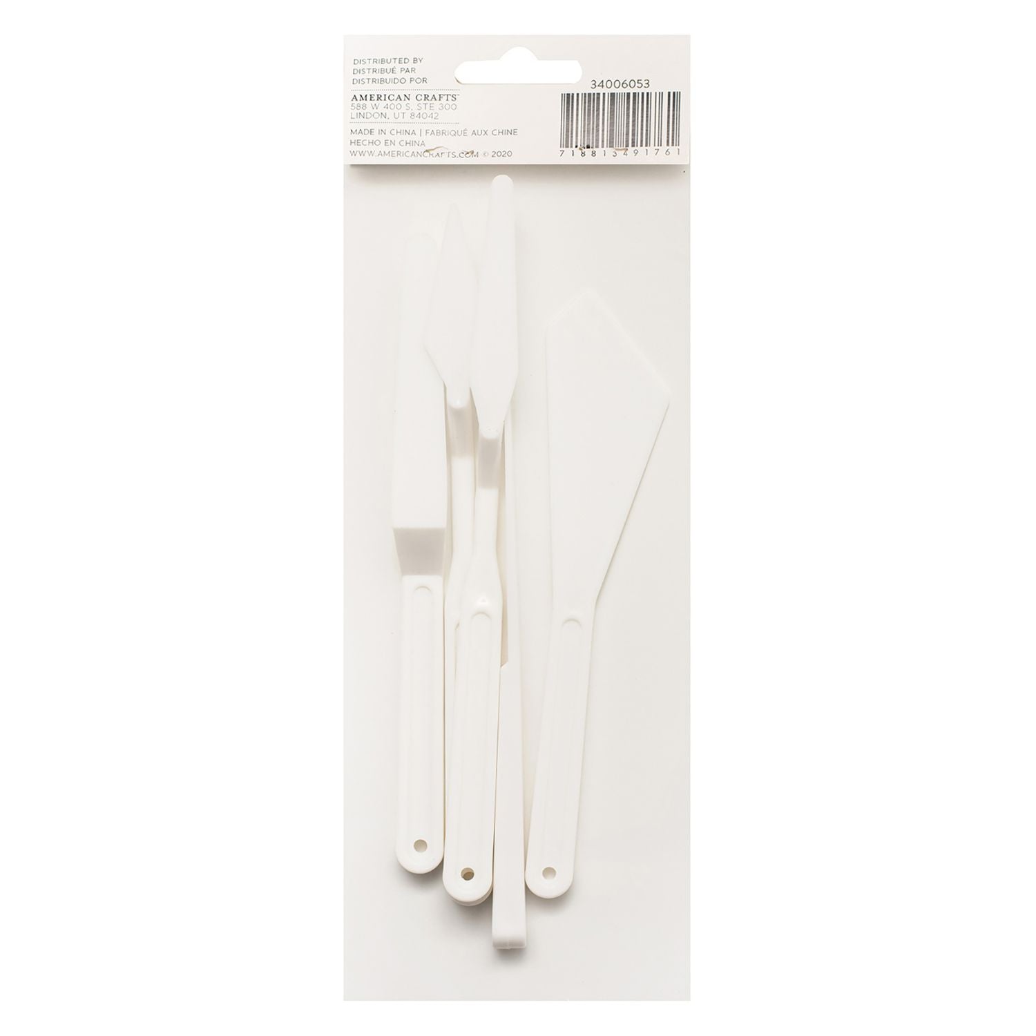 Plastic Knife Set / Set 5 de Espátulas de Plástico Pinceles y Brochas Art Supply Basics