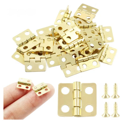 10 Bisagras Metálicas Doradas 13mm Accesorios Hobbees