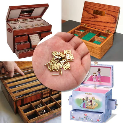 10 Bisagras Metálicas Doradas 13mm Accesorios Hobbees