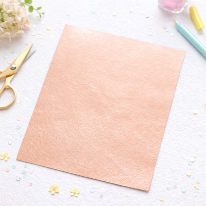 Washable Faux Leather Paper Rose Gold / Papel Lavable Imitación Piel Oro Rosa Papel, Hojas Sueltas American Crafts