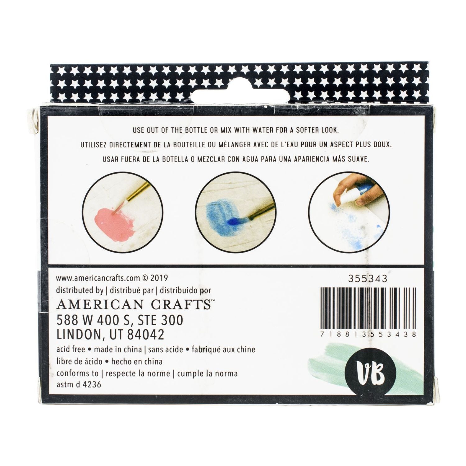 Set Acrylic Metallics Paint / Set de 4 Pinturas Acrílicas Metálicas Acrìlicos American Crafts