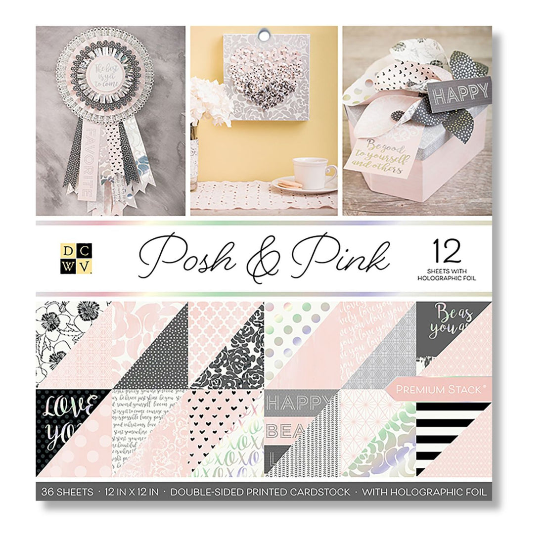 Cardstock Posh and Pink / Block de Cartulina Elegante y Rosa Papel DCWV