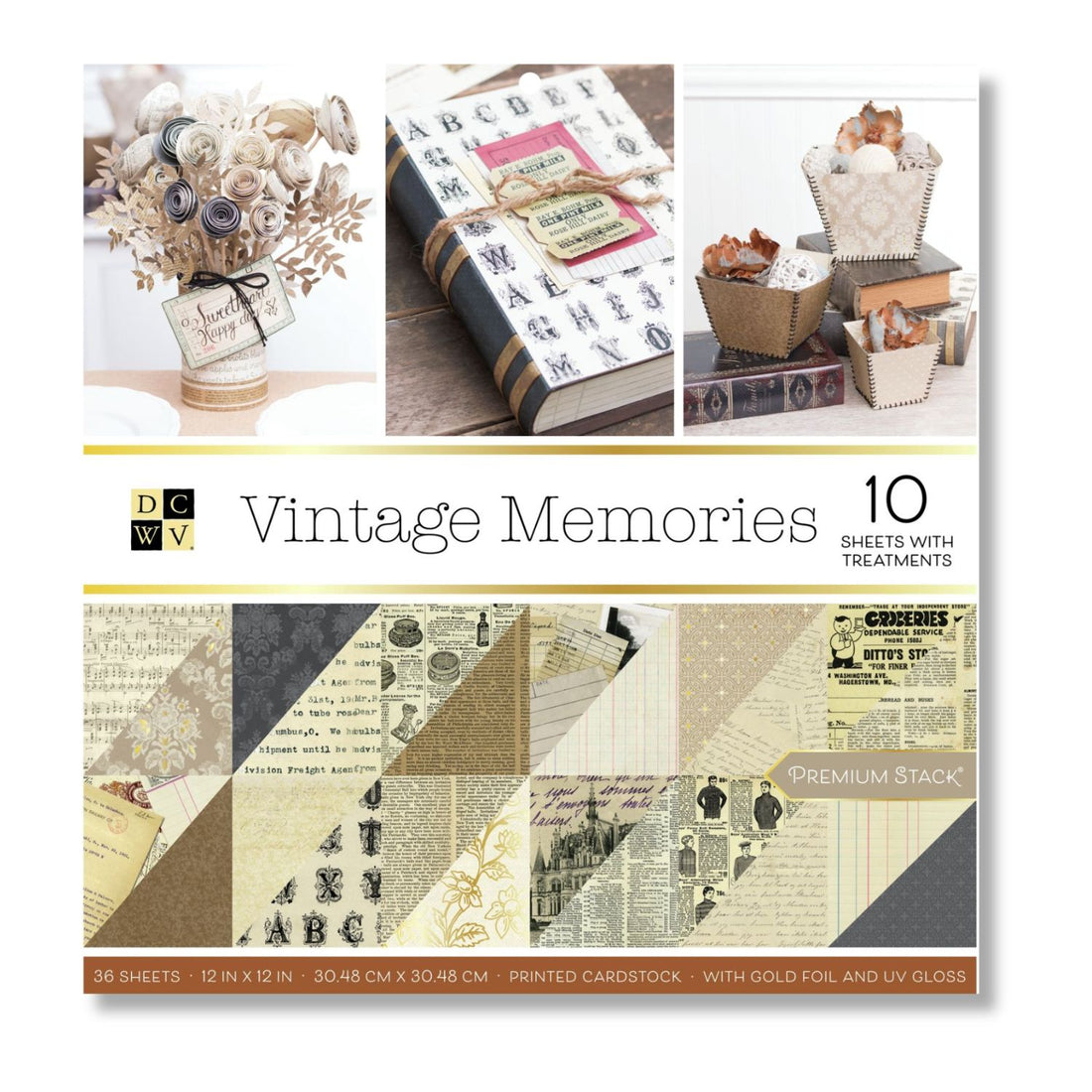 Cardstock Stack Vintage Memories / Block de Cartulina Recuerdos Antiguos Papel American Crafts