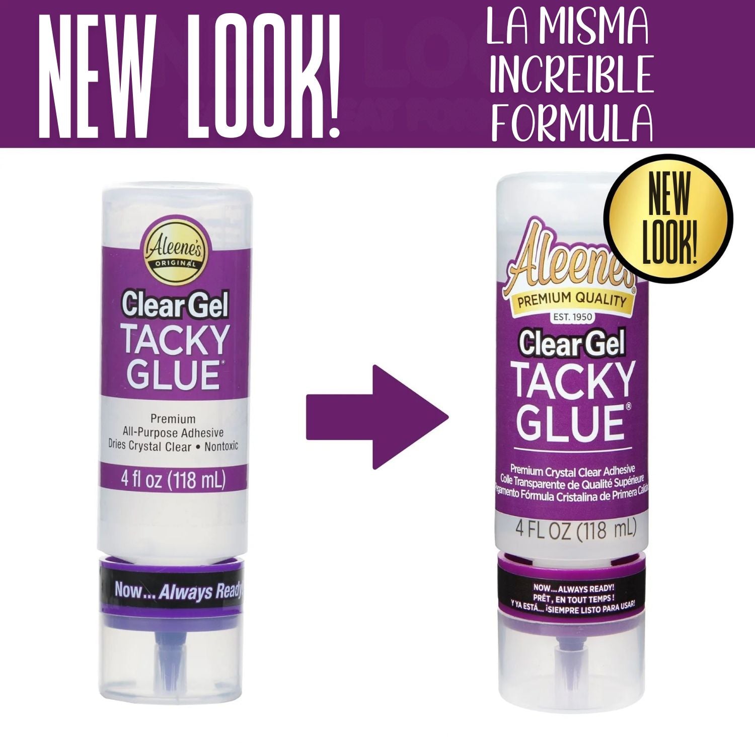 Always Ready Clear Gel Tacky Glue / Pegamento en Gel Siempre Listo Adhesivos / Pegamentos Aleene&