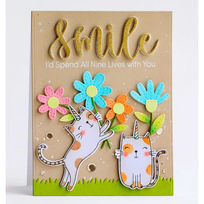 Suaje de Flores Pequeñas con Puntadas Dados de Corte / Suajes / Troqueles Hobbees