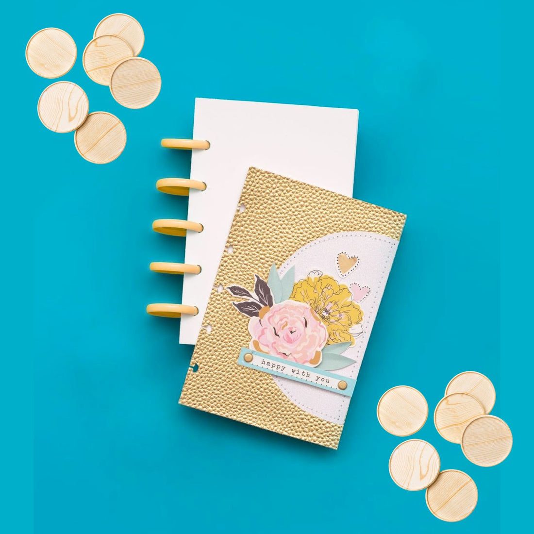 Wooden Discs 1.75"/ Discos para Agendas Acabado Madera Discos para Planners Maggie Holmes