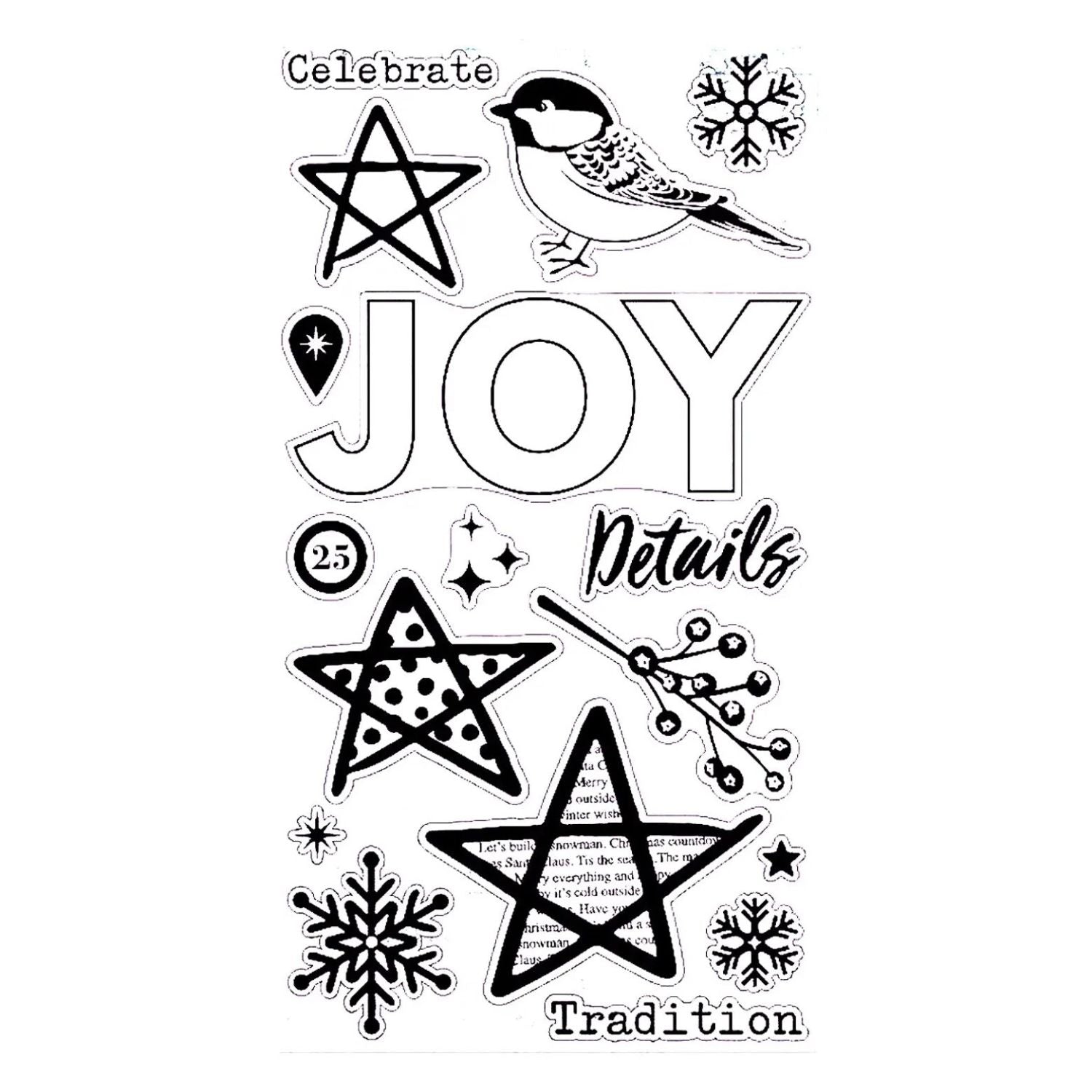 Warm Wishes Stamps / 17 Sellos Navidad Sellos American Crafts