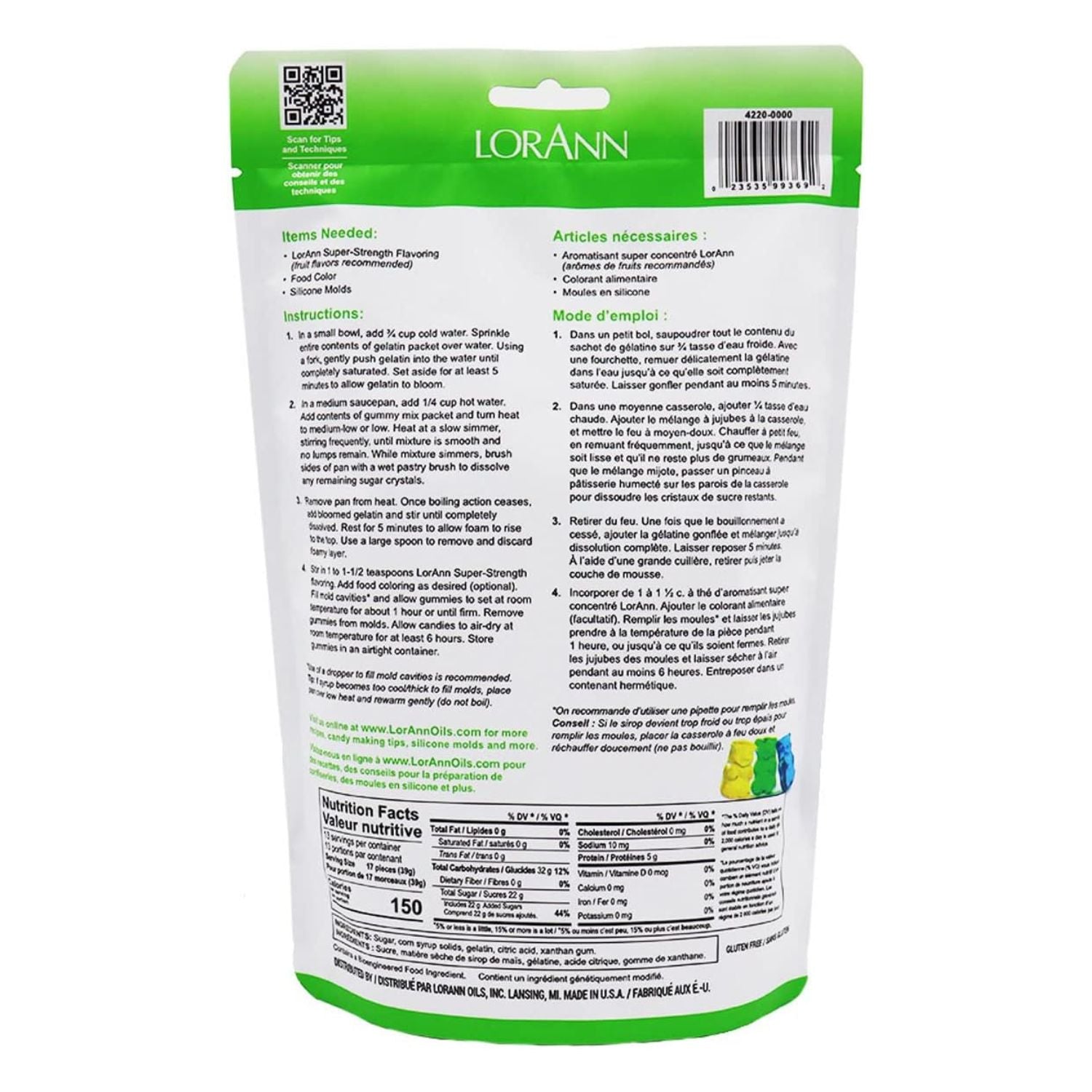 Gummy Mix / Polvo para Preparar Gomitas Repostería Lorann Gourmet