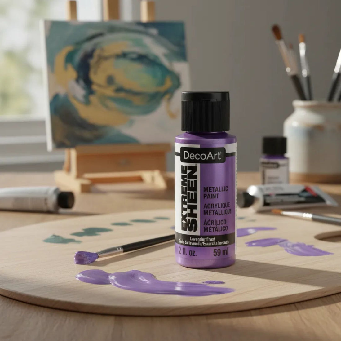 Extreme Sheen Lavender Frost Acrylic Paint / Pintura Acrílica Lavanda Metálica Acrìlicos DecoArt