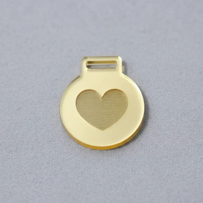 Dije de Acrílico Corazón Dorado Encuadernacion Hobbees