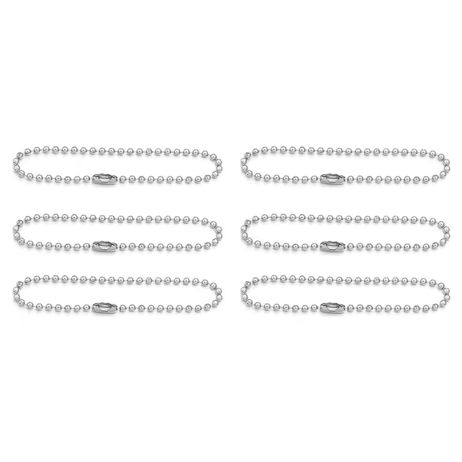 20 Cadenas de Bola con Broche Plateadas 10cm Accesorios Hobbees