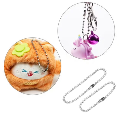 20 Cadenas de Bola con Broche Plateadas 10cm Accesorios Hobbees