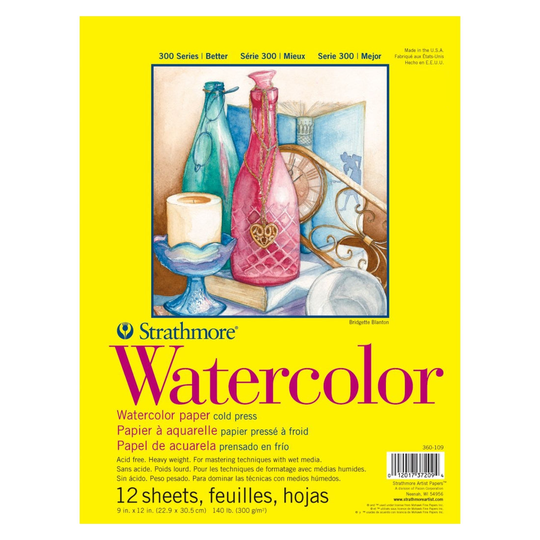 Watercolor Paper Pad / Block De Papel para Acuarela 9" x 12" Papel para Arte Strathmore