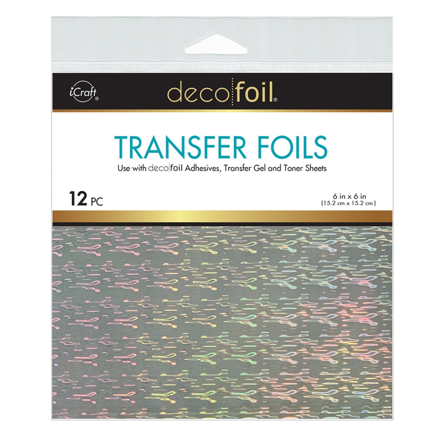 Transfer Foil Icy 6 x 6" / 12 Hojas de Foil Reactivo al Toner Adornos / Embellishments Therm O Web