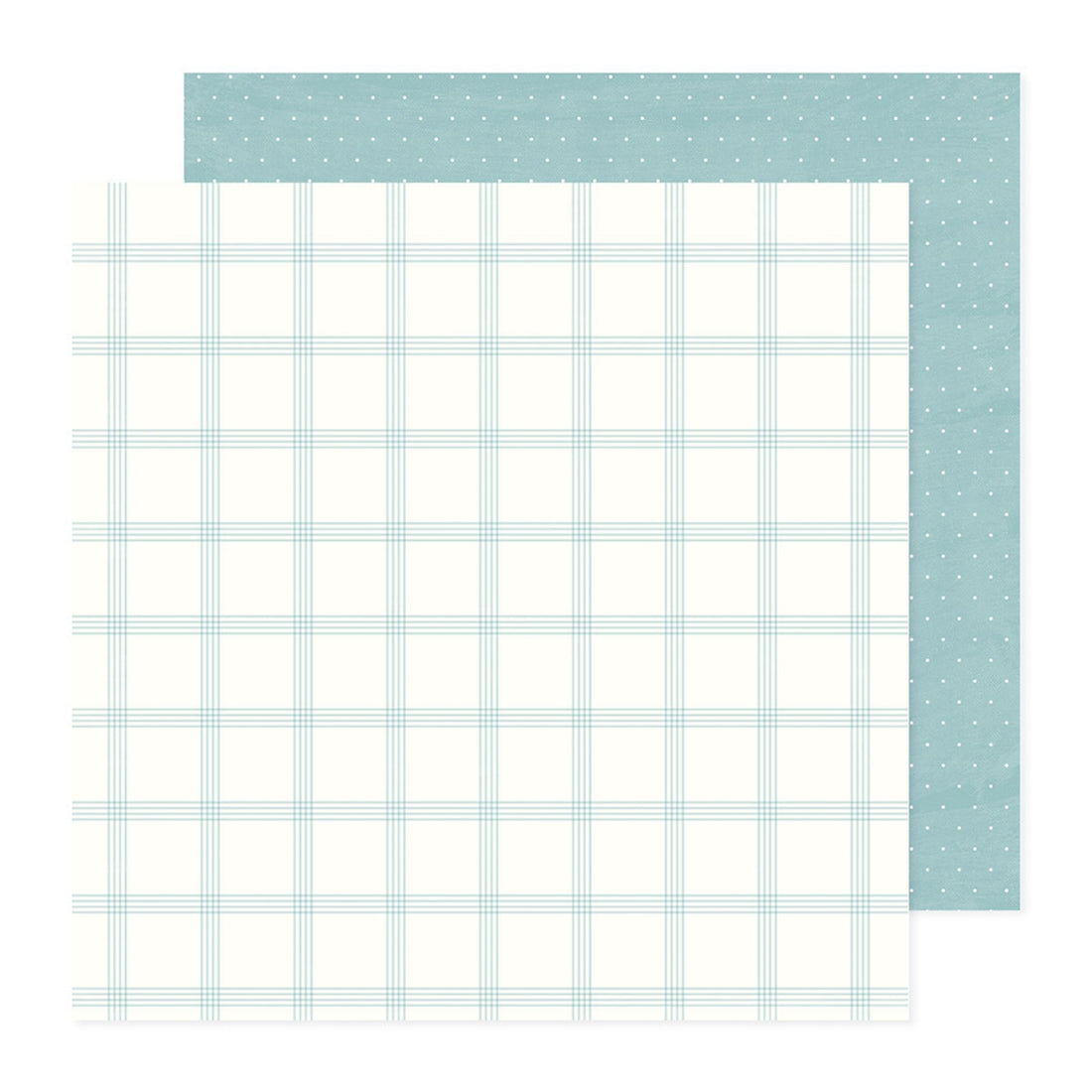 Blue Plaid Double-Sided Cardstock / Cartulina Estampada Doble Cara Cuadros Azules 12 x 12" Papel, Hojas Sueltas American Crafts