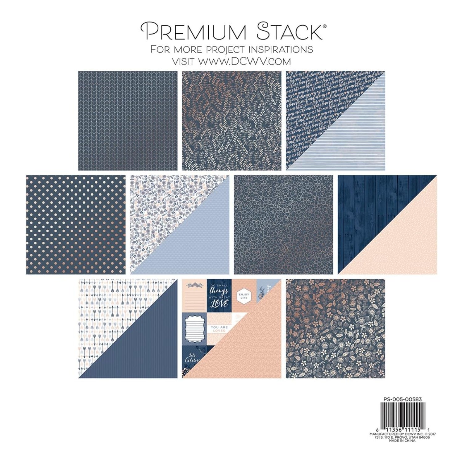 Indigo Kraft &amp; Rose Gold Paper Pad 12" / Block de Papel Indigo Papel DCWV