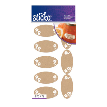 Kraft Jelly Jar Labels / Etiquetas Kraft Para Tarros De Mermelada Estampas Sticko