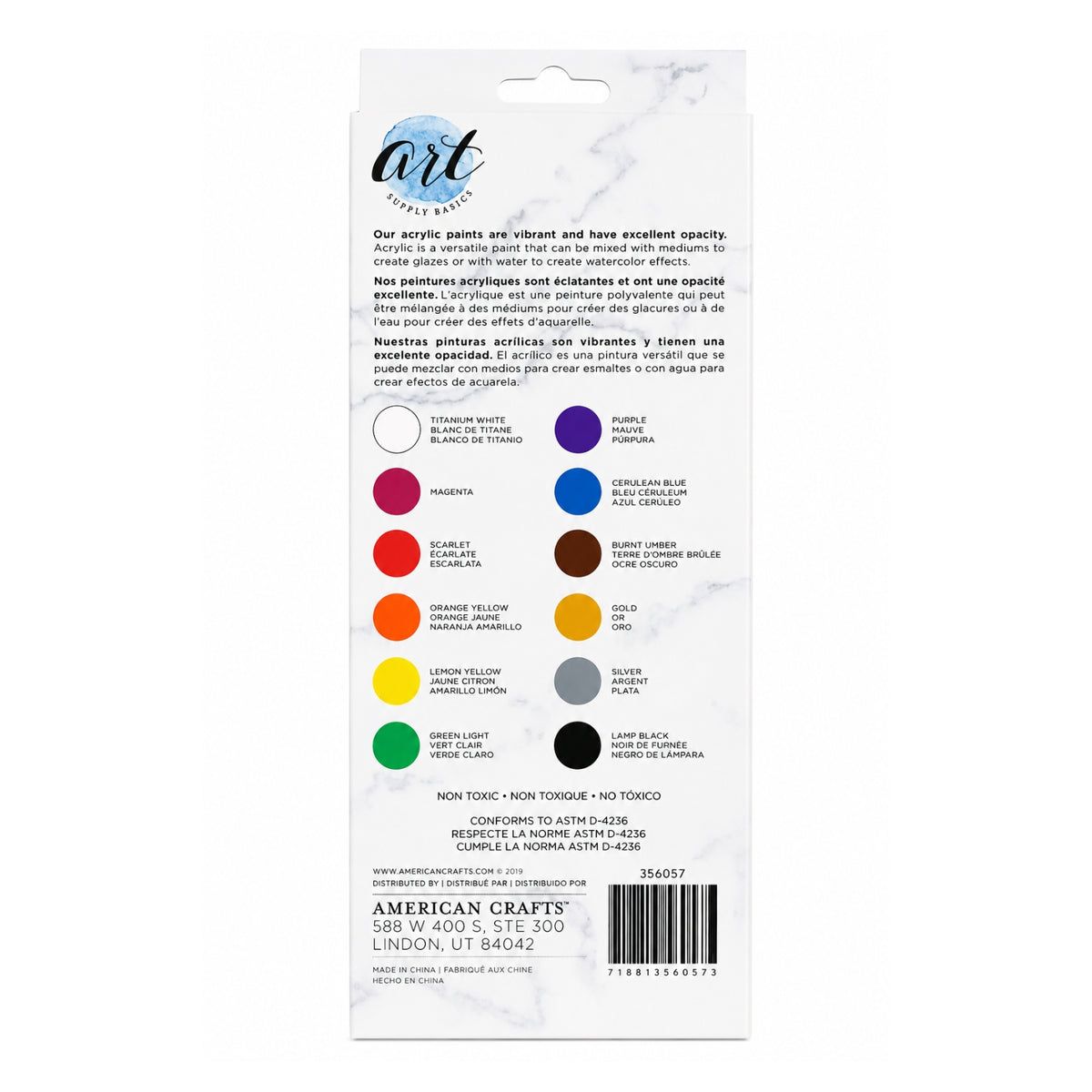 Acrylic Paints / 12 Tubos de Pintura Acrílica Acrìlicos Art Supply Basics