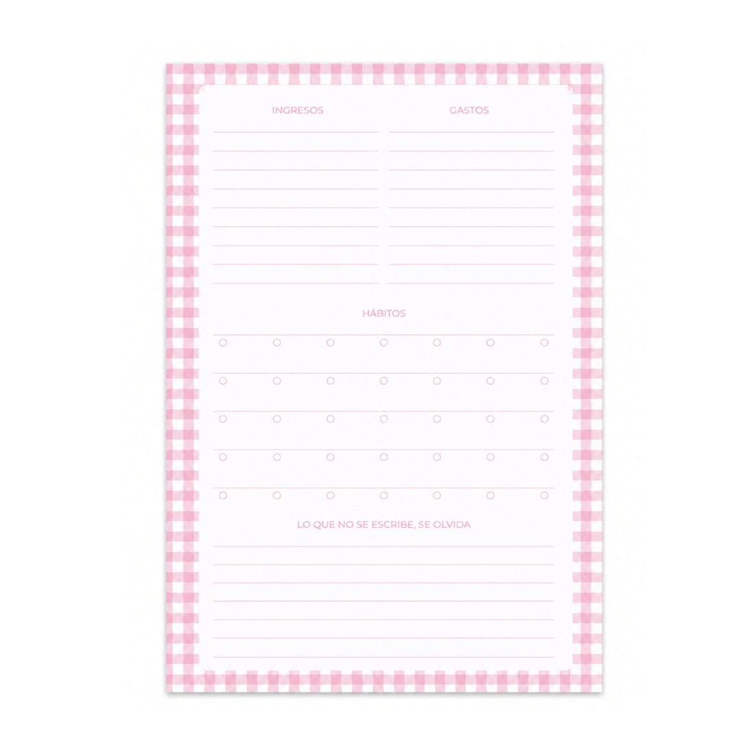 100 Hojas Interiores Media Carta Plan Diario Rosa Encuadernacion Crazy Crafts
