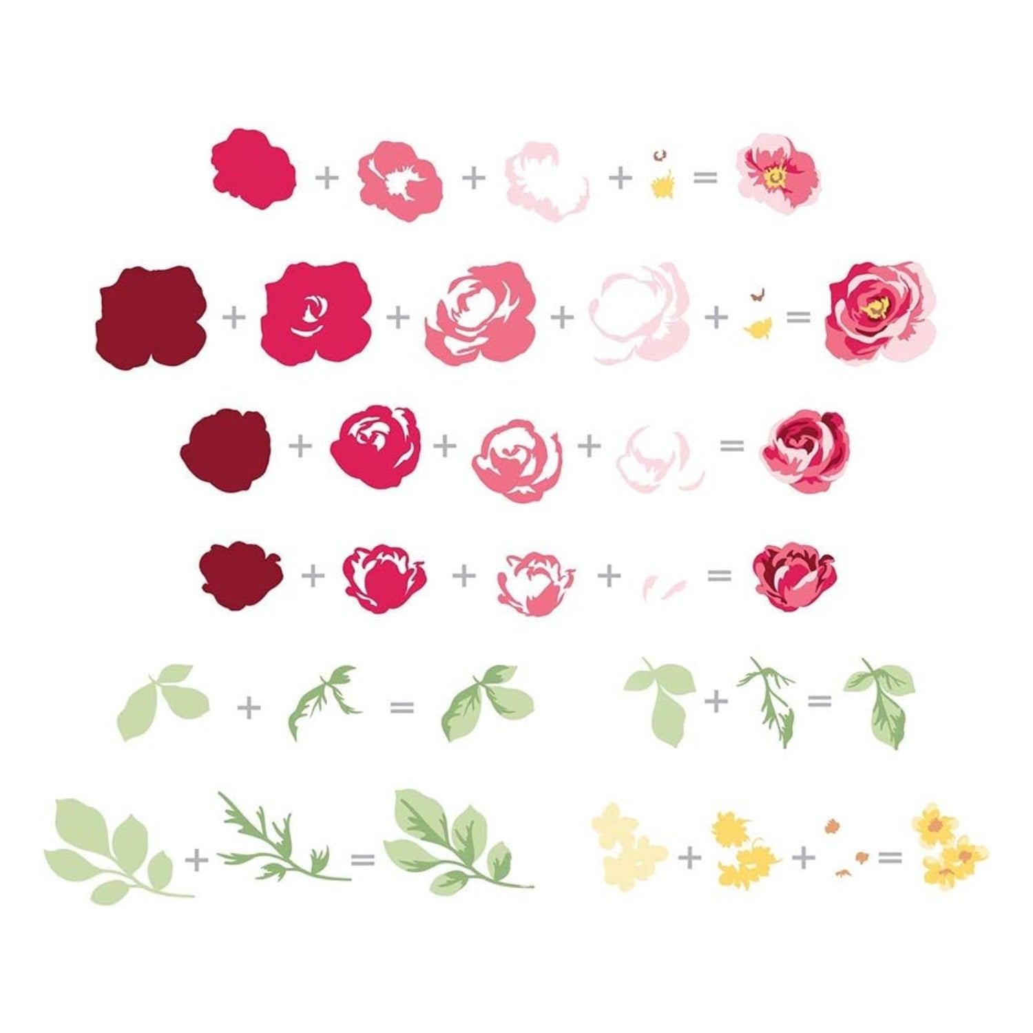 Suajes de Rosas Chicas en Capas Dados de Corte / Suajes / Troqueles Hobbees
