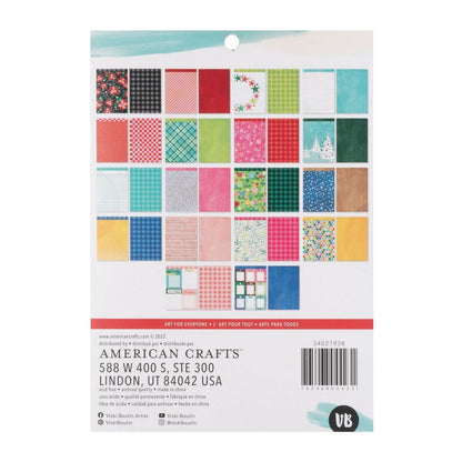 Peppermint Kisses Paper Pad 6" / Block de Papel Navideño Doble Cara Papel Vicki Boutin