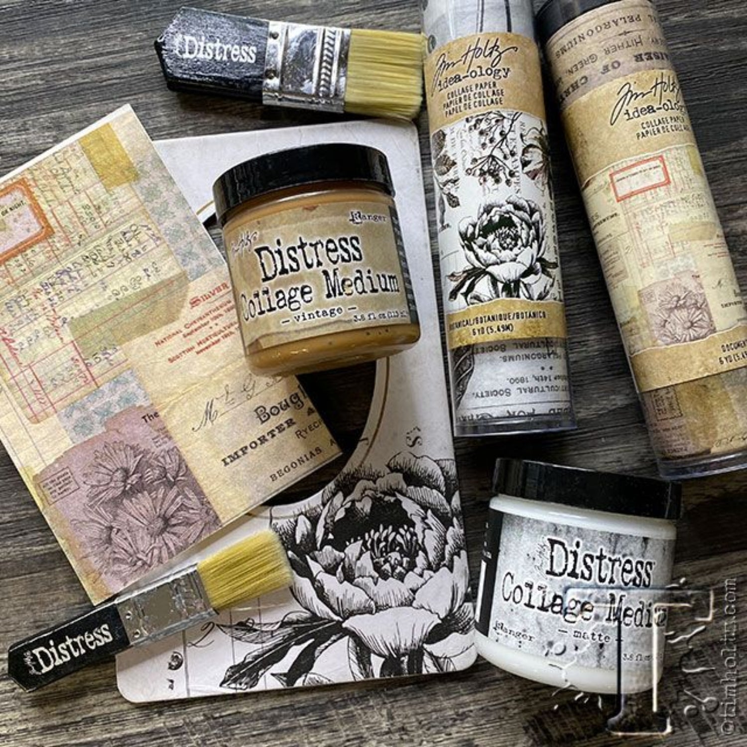 Tim Holtz - Distress Collage Medium / Gel para Pegar Estratificar y Sellar Adhesivos / Pegamentos Ranger
